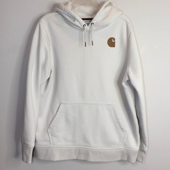 Carhartt Hoodie Women's XL 16-18 Loose Fit Off White Sweatshirt TS0288-W - Picture 1 of 6